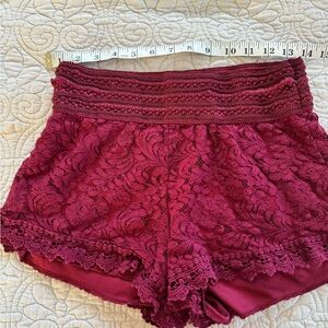 Ambiance Medium Burgundy lace shorts